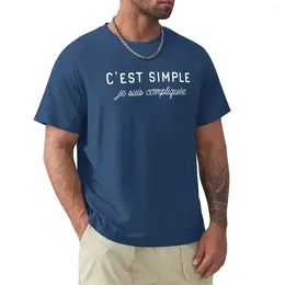 Men's Polos Funny French Saying Shirt C'est Simple Je Suis Compliquee Gift T-Shirt Summer Top Fitted T Shirts For Men