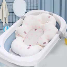 Baby Bathtub Cushion Foldable Bath Seat Support Pad born Chair Infant Anti-Slip Soft Comfort Body Mat 220420288t