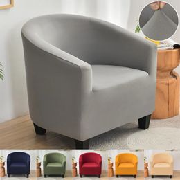 Chair Covers Solid Color Armchair Sofa Cover Stretch Washable Single Seater For Living Room Club Couch Slipcover Elastic Protector Cover 1PC 231013