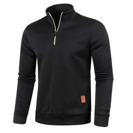 Maglioni da uomo In pile invernale Dolcevita Felpe Cappotto Mezza cerniera Pullover caldo Qualità maschile Slim lana lavorata a maglia 231012