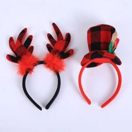 Bandanas 2pcs Christmas Red Antlers Hair Bands Simple Hat Hoops Headdress Party Favors Supplies