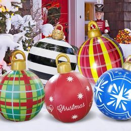 Christmas Decorations 60cm Christmas Inflatable Decorated Ball PVC Giant Big Ball Xmas Tree Decorations Supplies Toy Ball Household Outdoor Kids Gift 231013