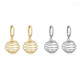 Hoop Earrings RYJU 925 Sterling Silver Hollowed Out Honeycomb Shape Spring Piercing Earring For Girl Teens Daughter Personality Gift