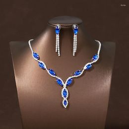 Pendant Necklaces Bride Jewellery Set Artificial Crystal Necklace Exquisite Party Accessories