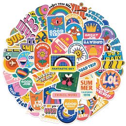 50 PCS Cartoon Phrase Mixed Stickers For Skateboard Car Fridge Helmet Ipad Bicycle Phone Motorcycle PS4 Book Pvc DIY Decals Kids Toys Decor