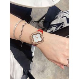 Van Fashion Luxury Women Cleefly Watch Wristwatch Alhambra Four Leaf Grass Net Red Small and Green Agate Quartz Women's 2 XKGZ