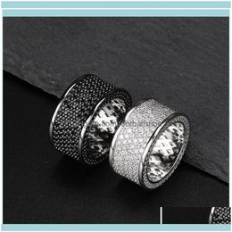 Band Jewelryband Rings Jewelryiced Out Black For Men Women Luxury Designer Bling Diamond Flash Gold Sier Copper Zircon Couple Love222b