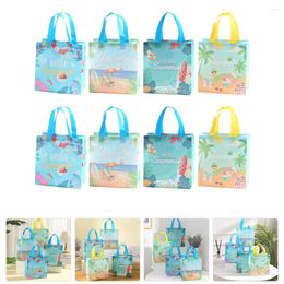 Storage Bags 8 Pcs Beach Shopping Bag Tote Nonwovens Gift Hawaiian Treat Favour Party Favours Non-woven Fabric With Handle