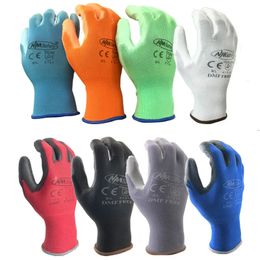 Sports Gloves 24Pieces 12 Pairs Work For PU Palm Coating Safety Protective Glove Nitrile Professional Suppliers 231012