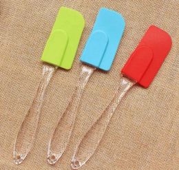 All-match Silicone Cake Scraper Spatula Kitchen Dessert Jam Smear Spatula Eco-Friendly Transparent Handle Baking Polisher Tool Butter Knife Wholesale