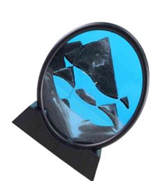 Bewegliches Sand-Kunstbild, rundes Glas, 3D-Tiefsee-Sandlandschaft, in Bewegung, Display, fließender Sand, Rahmen, 180 cm, für Heimdekoration, Y11236570498