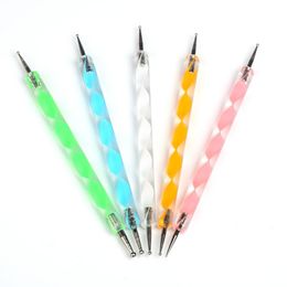 5Pcs 2way Dotting Pen Marbleizing Tool Nail Polish Paint Manicure Dot Nail Art Set 5colors ZZ