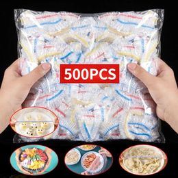 Other Home Storage Organisation 100200300500pcs Colourful Saran Wrap Disposable Food Cover Food Grade Fruit Fresh-keeping Plastic Bag Kitchen Accessories 231013