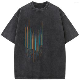 Men's T Shirts Colour Version City Washed T-Shirt Summer Loose Bleached Tshirt Cotton 230g O-Neck Short Sleeve Bleach Tops Tee