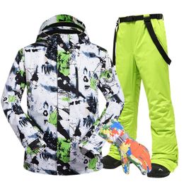 Skiing Suits Ski Suit Men Brands Winter Windproof Waterproof Thermal Snow Jacket And Pants Sets Skiwear Snowboard 231012
