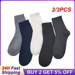 Men's Socks 2/3PCS Reinforcement Design Business Soft Cotton Clothing Accessories Prevent From Falling Off Mens
