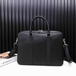 Briefcase Men's Handbag Genuine Calfskin Leather Handbag Business 38cm*30cm*9cm Flip Bag Counter Woven Inntreciatts Laptop Bag ydx