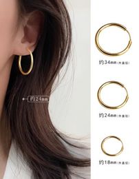 14K Gold Filled Hoops Earrings 20mm 30mm 40mm Circle Jewelry Minimalism Brincos Vintage Pendientes Oorbellen Boho Gold Earrings 210924