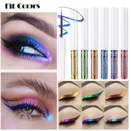 Eye Shadow/Liner Combination 6 Colors make up Liquid Eyeliner Waterproof Long Lasting Pearlescent Glitter Metallic Shiny Eyeshadow Highlight Eye Makeup 231012