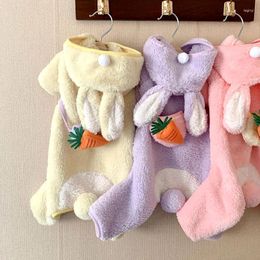 Dog Apparel Schnauzer Carrot Bodysuit Pet Four Legged Fleece Warm Clothes Winter Teddy Pullover Puppy Solid Colour Clothing