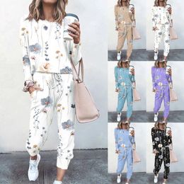 Women's Two Piece Pants Outfit Long Sleeve Crewneck Pullover Tops And Tracksuit Sweatsuits Overall Women Suiting