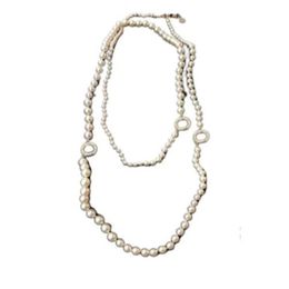 Popular fashion pearl sweater chain Beaded necklace for women Party Wedding jewelry for Bride with box HB521342i