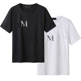 Summer Designer Mens T Shirts Men Women Letter Logo Tees Black White Casual Loose Slim Fashion Street Clothing Design Tshirts Top 210K