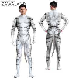 Theme Costume Zawaland Bodysuit Animal Cosplay Come Clothes Zipper Zentai Bodysuits Men / Women Disguisement Jumpsuits with Tails Halloween T231013