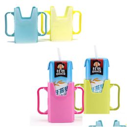 Cups, Dishes & Utensils Infant Baby Drinks Cup Holder Feeding Props Adjustable Handle Milk Box Support Spill-Proof Case For Drinking A Ote5U