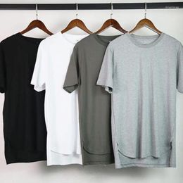 Men's T Shirts Irregular Hem Design Street Hip Hop Cotton Shirt Short Sleeve Punk Tees Tops Unisex Casual Vintage Clothing Drop