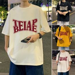 Men's T Shirts Cotton Oversized T-shirt Men Summer Fashion Brand Ins Loose Couple American Half Sleeve Tees O-neck Tops