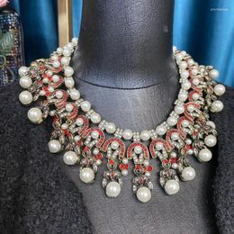 Chains Timeless Wonder Fancy Zircon Geo Statement Necklaces For Women Designer Jewelry Goth Trendy Runway Rare Top 4427