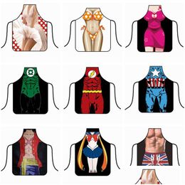 Other Home Garden Sexy Cooking Apron Funny Kitchen Party Baking Bbq Cosplay Aprons Creative Lady Man Cartoon Tools Hha815 Drop Deli Dhecf