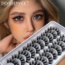 False Eyelashes DEVOSERVICE 61020 Pairs Russian Strip Lashes DD Curl Dramatic Natural Long Fluffy Faux Mink Fake Makeup 231012