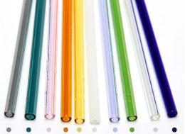 Coloured Borosilicate Cocktail Glass Straws Length 20cm Strait 8mm Drinking Straw For Party Free ship