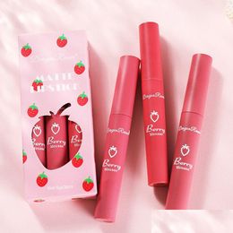 Lip Balm Lip Balm 3Pcs Dragon Ranee Veet Matte Glaze Waterproof Non-Marking Lipstick Long Lasting Makeup 230712 Health Beauty Makeup L Dhmsw