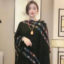 Scarves Fashion Women Winter Warm Mongolian Poncho Plush Ethnic Style Imitation Cashmere Rhombic Stripe Tassel Shawl Knitting Wraps