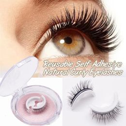 False Eyelashes Reusable SelfAdhesive Multiple 4d Sticky Glue Natural Fake Lashes Makeup Tool Accessories 231012