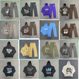 Kırık Gezegen Köpük Mektup Baskı Hoodie Gevşek Erkekler y2k Hoody 3D Köpük Graffiti Mektup Kazak Hip Hop Harajuku Sweatshirts Külot Kadınlar Uzun Kollu Takımlar