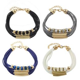 Explosion Bracelet Europe and America Bohemian Multi-layer Korean Wax Crystal Woven Bracelet WY12113259