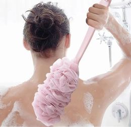 Bath Brushes Sponges Scrubbers 1pcs Bath Flower Long Handled Plastic Shower Back Brush Bathroom Accessorie Cleaning Tool 231012