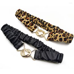 Belts Korean Metal Buckle Leopard Print Belt Children Trend Waistband Accessories Sweater Dress Elastic Fashion Adjustable