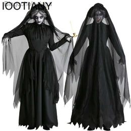 Theme Costume Horror Cosplay Witch Women Scary Zombie Vampire Halloween Carnival Come Spooky Ghost Mediaeval Hooded Cape Day of The DeadL231013