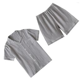 Women's Sleepwear 1 Set Man Summer Pyjamas Male Short Sleeve Home Lounge Night Wear (Size M)