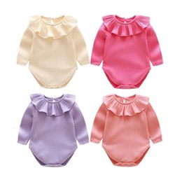 Clothing Sets born Infant Baby Girl Romper Bebe Body Suit 0 2Y 2023 Summer Fall Candy Ruffles Outfits 231012