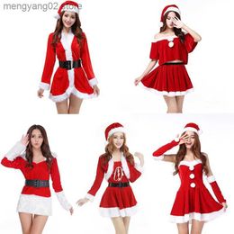 Theme Costume New Fashion Christmas Cosplay Santa Claus Women Girls Come Dress Cosplay Chrismas Clothing Stage Show Sexy Red COS Robe Gowns T231013