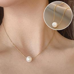 Pendant Necklaces Classic Necklace Simple Imitation Single Pearl Choker For Women Men Teens Chain Luxury Designer Jewellery