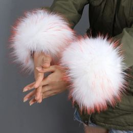 Sleevelet Arm Sleeves 1 Pair Fluffy Faux Fur Cuffs Winter Jackets False Arm Warmer Bracelet Detachable Faux Rabbit Fur Sleeve Hand Wrist Cuffs 231012