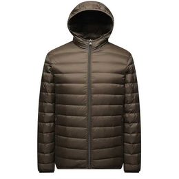 Cheap Light Warm Duck Feather Custom Nylon Black Hooded Winter Bubble Puff Filled Down Puffer Jackets Coat for Men 12Y4LS