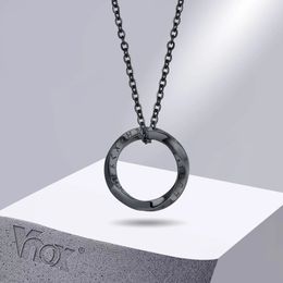 Chokers Vnox Trendy Norse Viking Necklaces for Men Stainless Steel Mobius Round Pendant Collar Male Gift Jewellery 231013